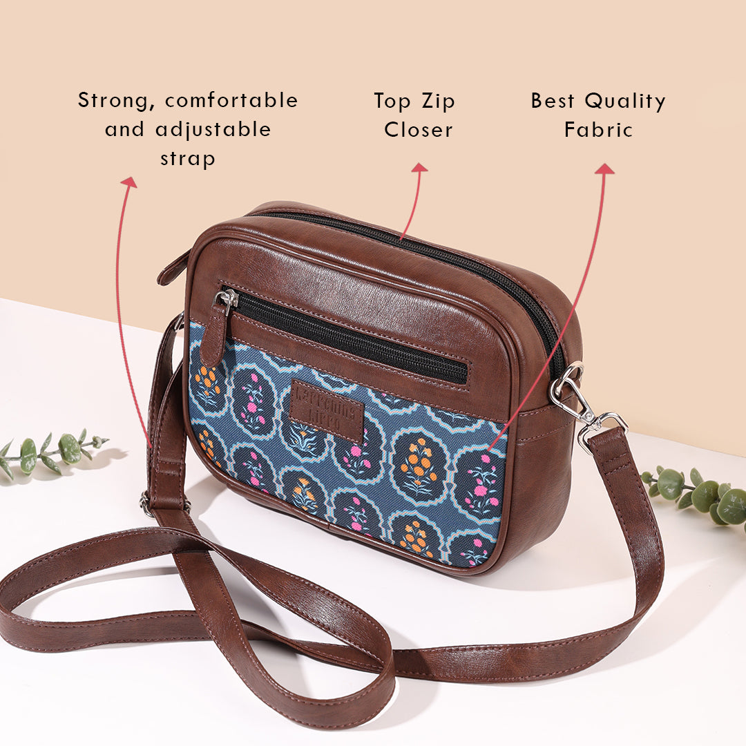 Mughal Motif Sling Bag with Rakhi & Greeting Card