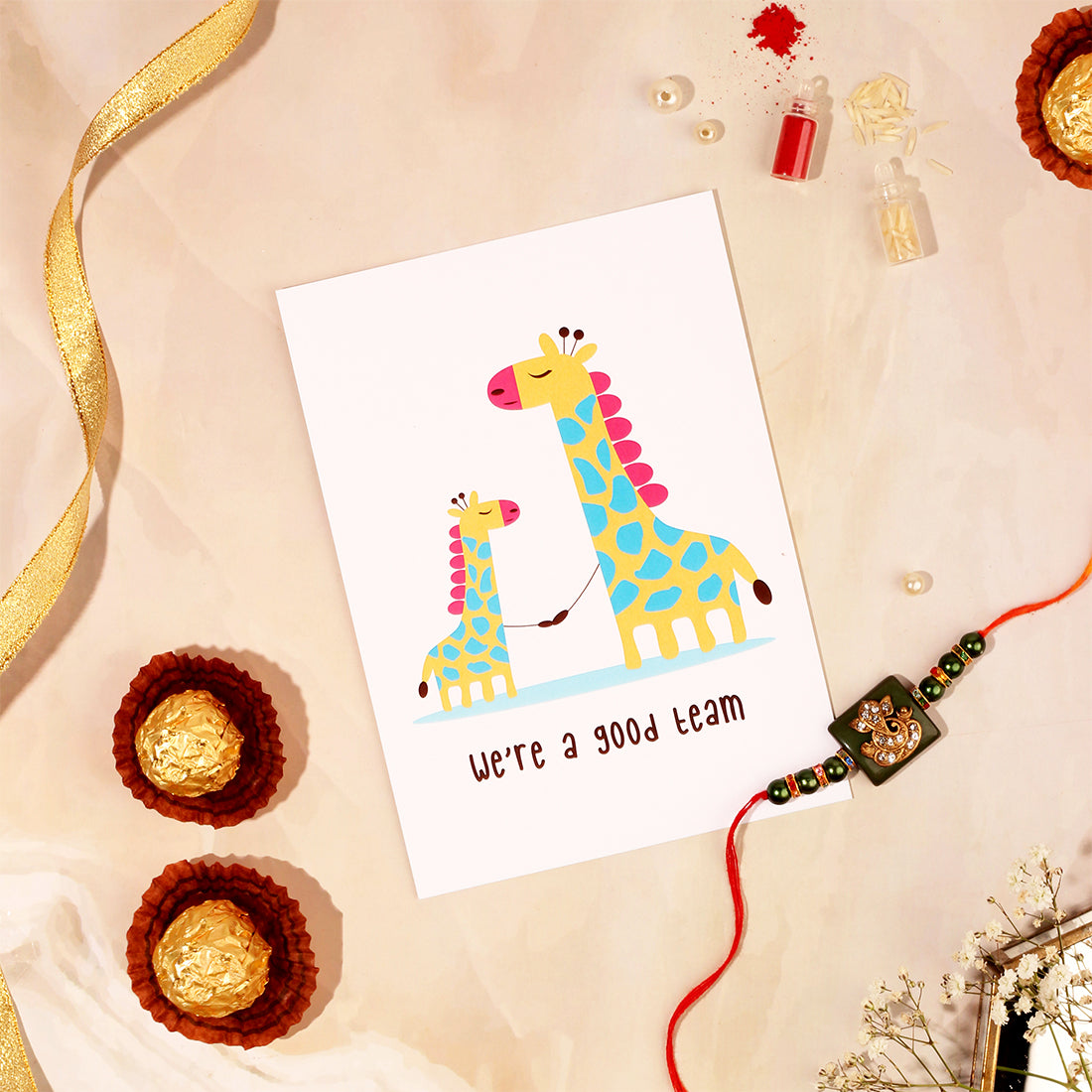 Aztec Play Sling Bag with Ganpati Rakhi & Greeting Card