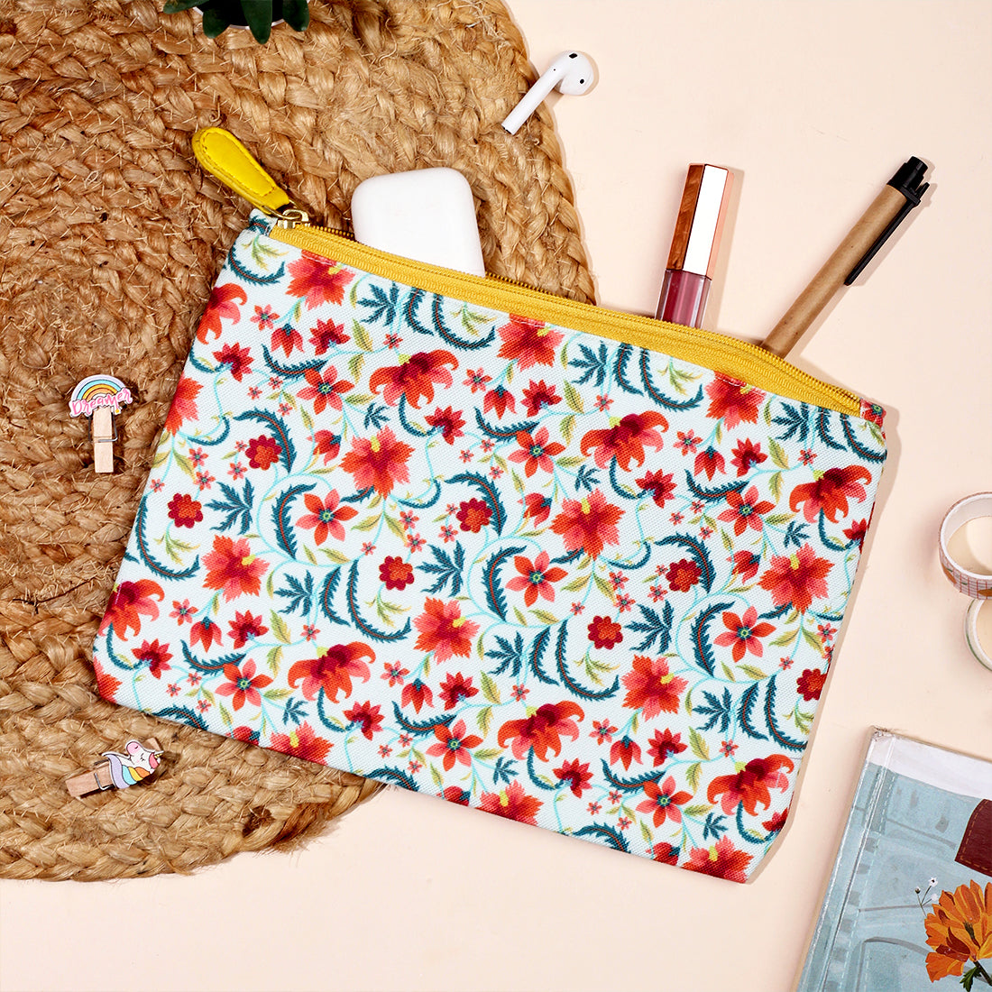 pouches,pouches for women,ladies pouch,pouch bag small,pouch bag for ladies,cotton pouches,women's makeup bag,womens pouch,zipper purse,travel pouch,travel pouch for women,happening hippo pouches