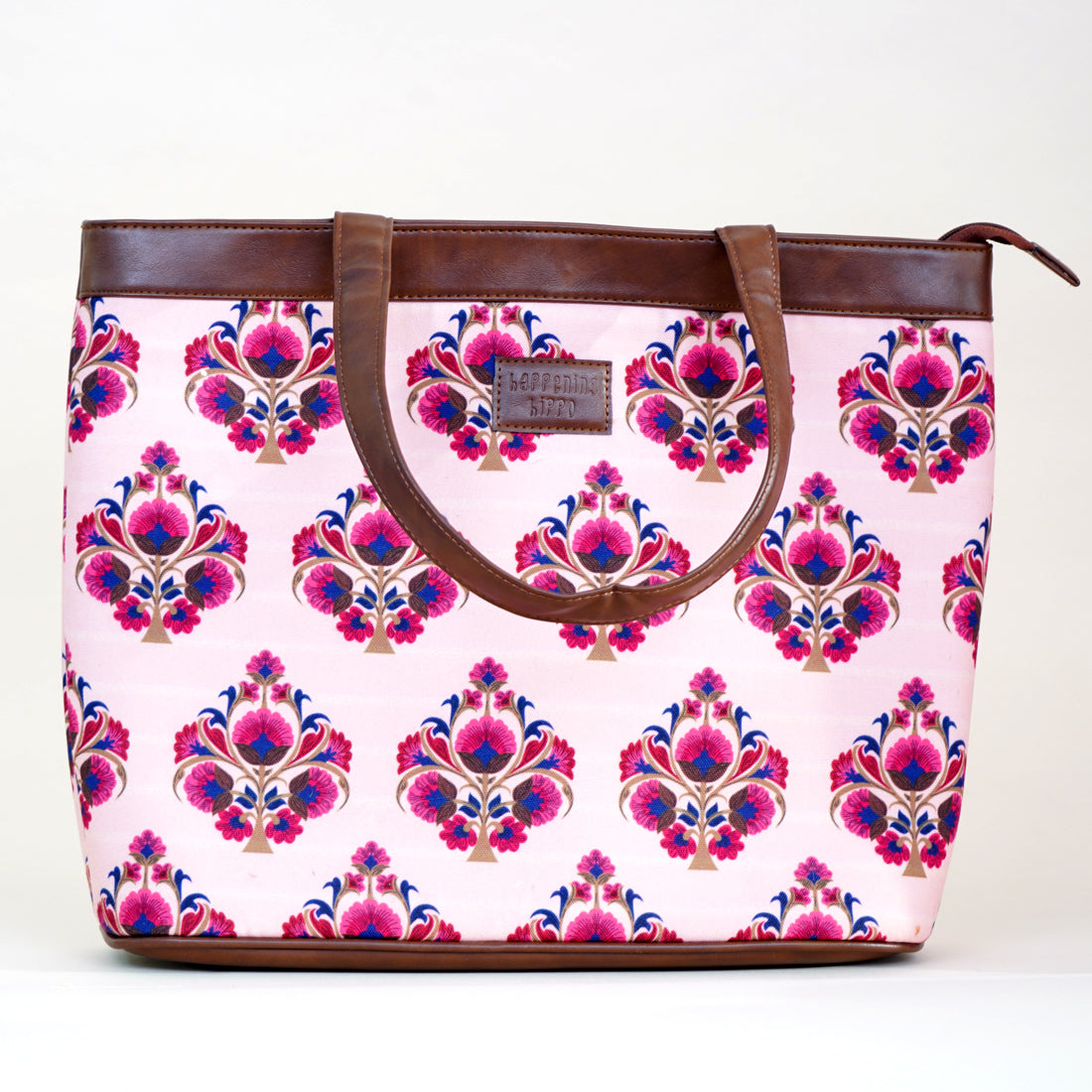 Pink And Blue Motif Women's Designer Laptop Bag