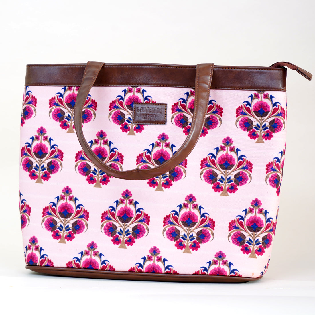 Pink And Blue Motif Women's Designer Laptop Bag