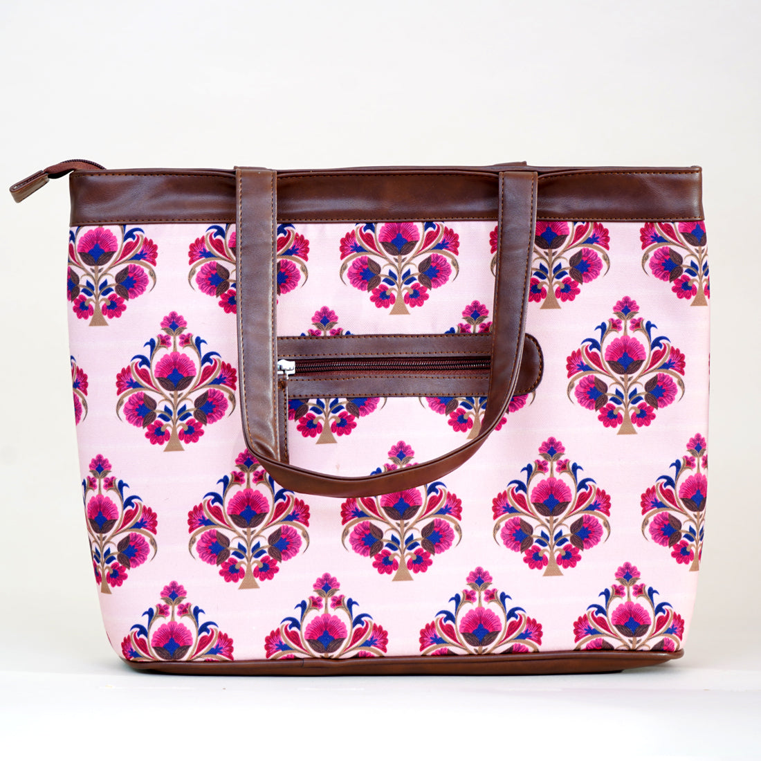Pink And Blue Motif Women's Designer Laptop Bag