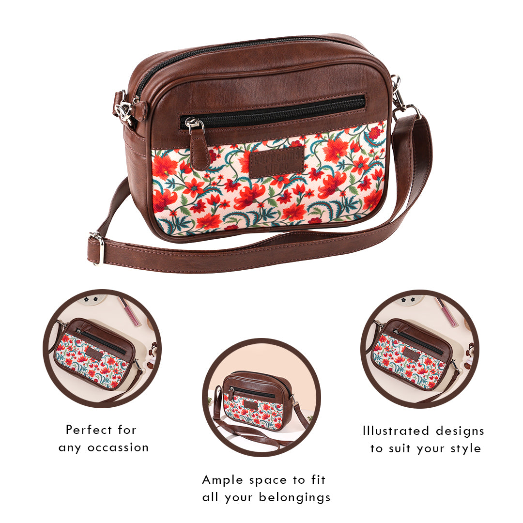 Gulmohar Garden Rectangular Sling Bag