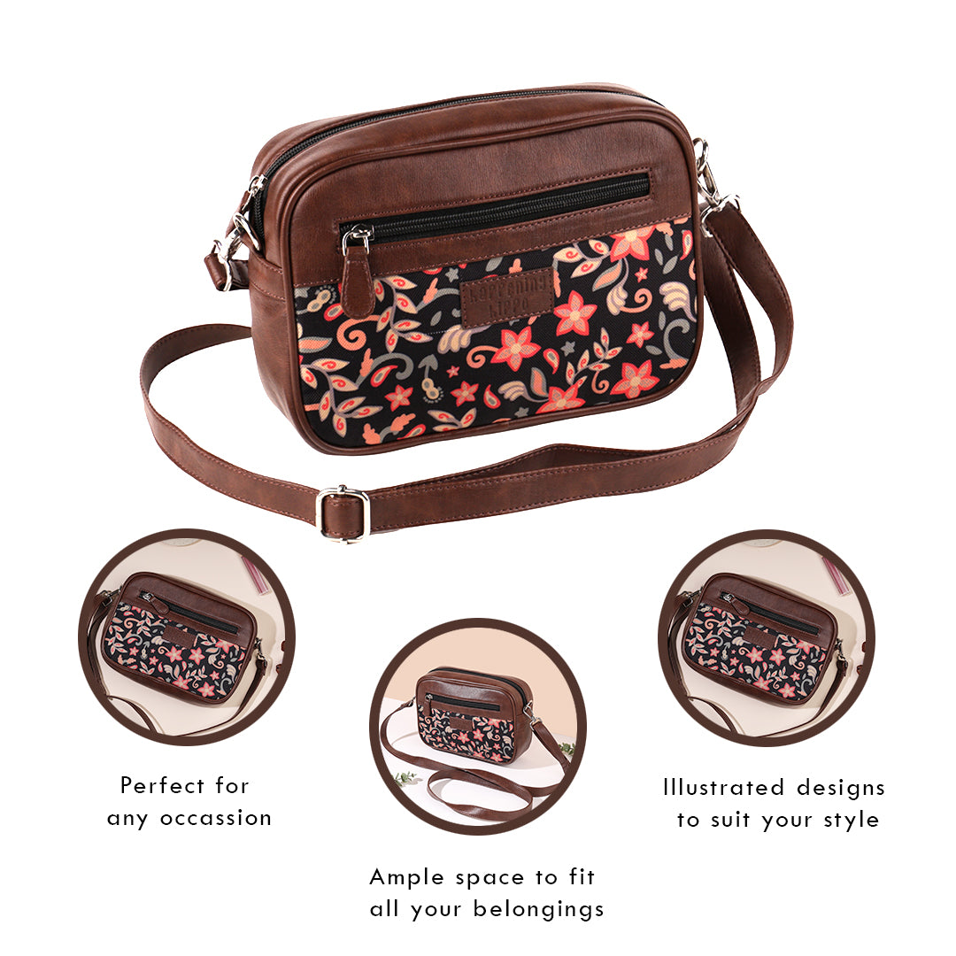 Floral Hues Rectangular Sling Bag