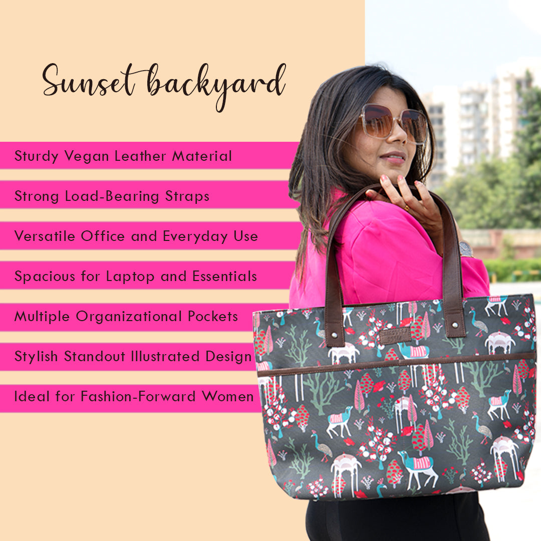 Sunset Backyard Ladies Handbag