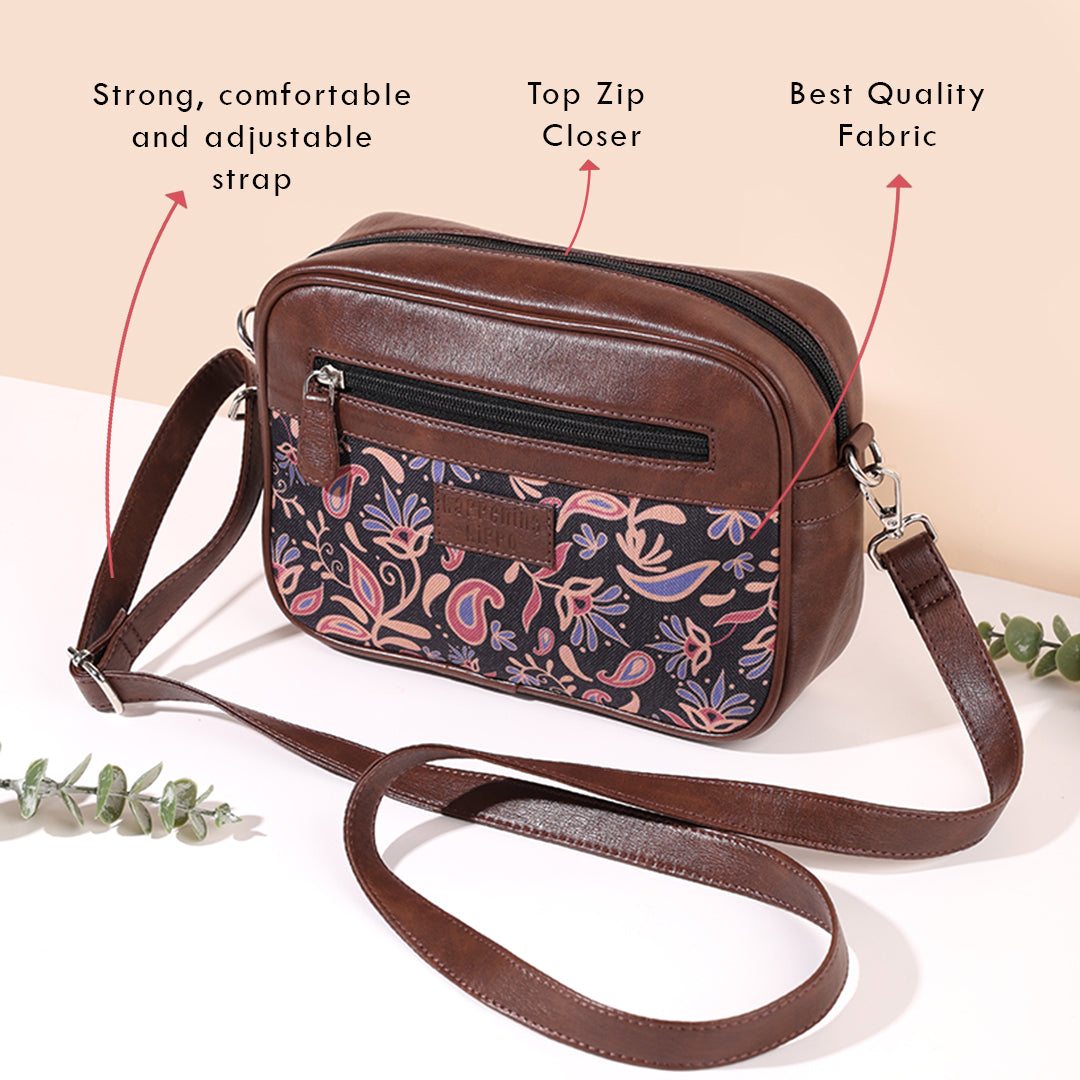 Enchanted Garden Sling Bag with Rakhi & Greeting Card