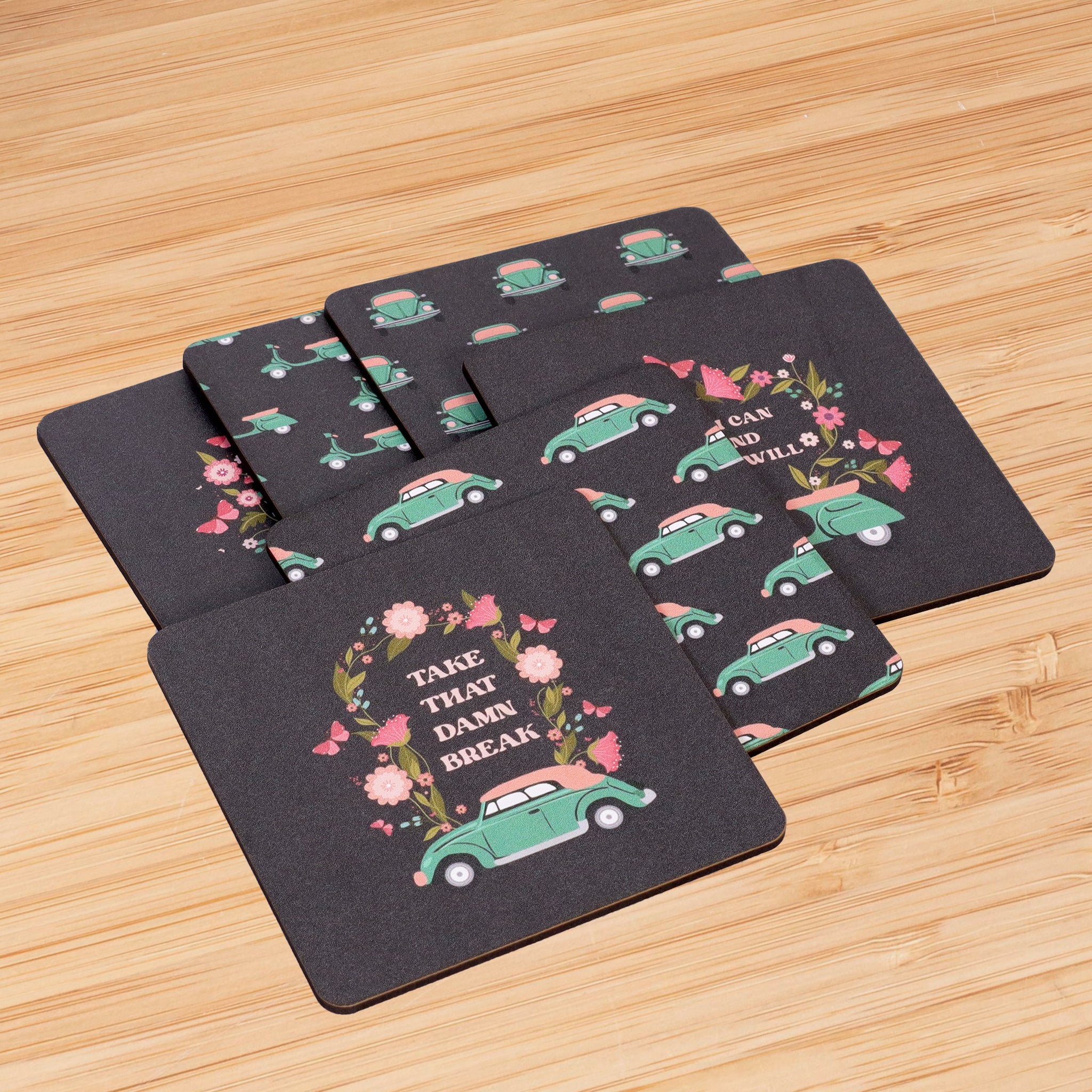 Vintage Vehicle Coaster- Set of 6