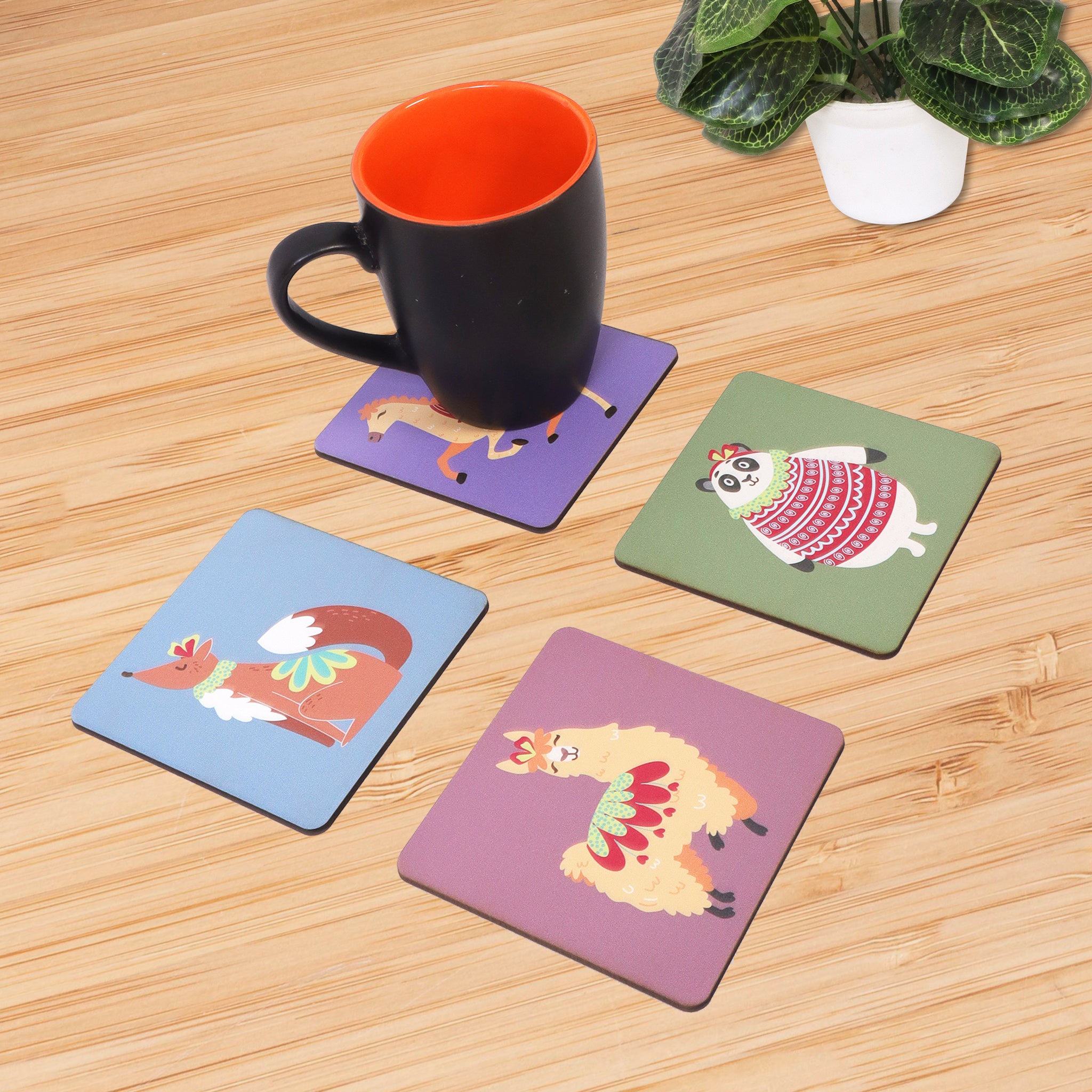 Cute Animals Coaster- Set of 4