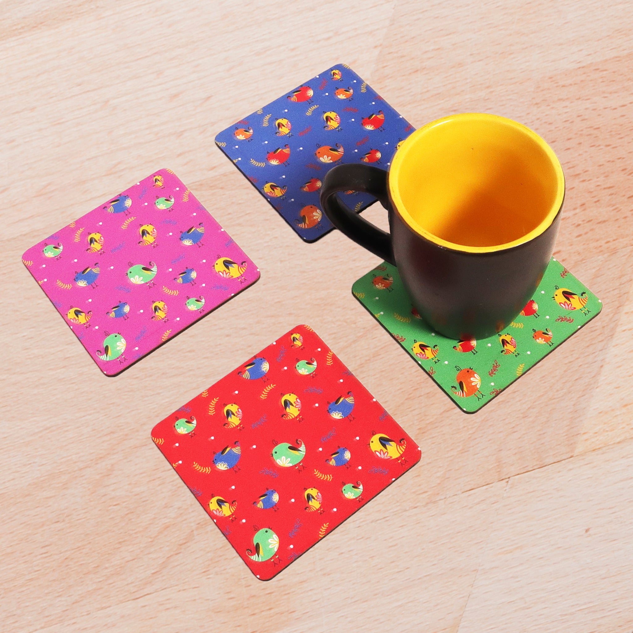 Bird Party Coaster- Set of 4