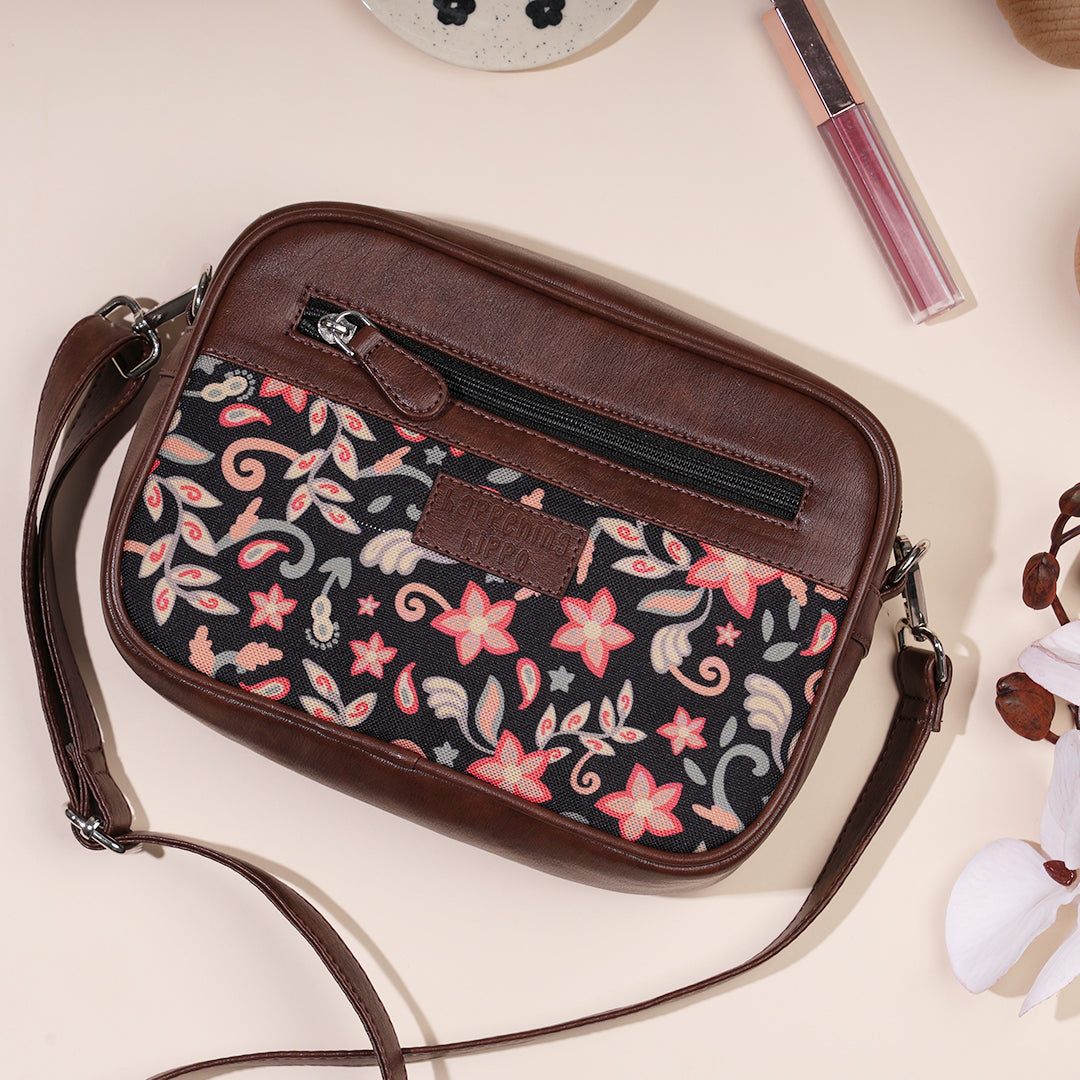 Floral Hues Rectangular Sling Bag