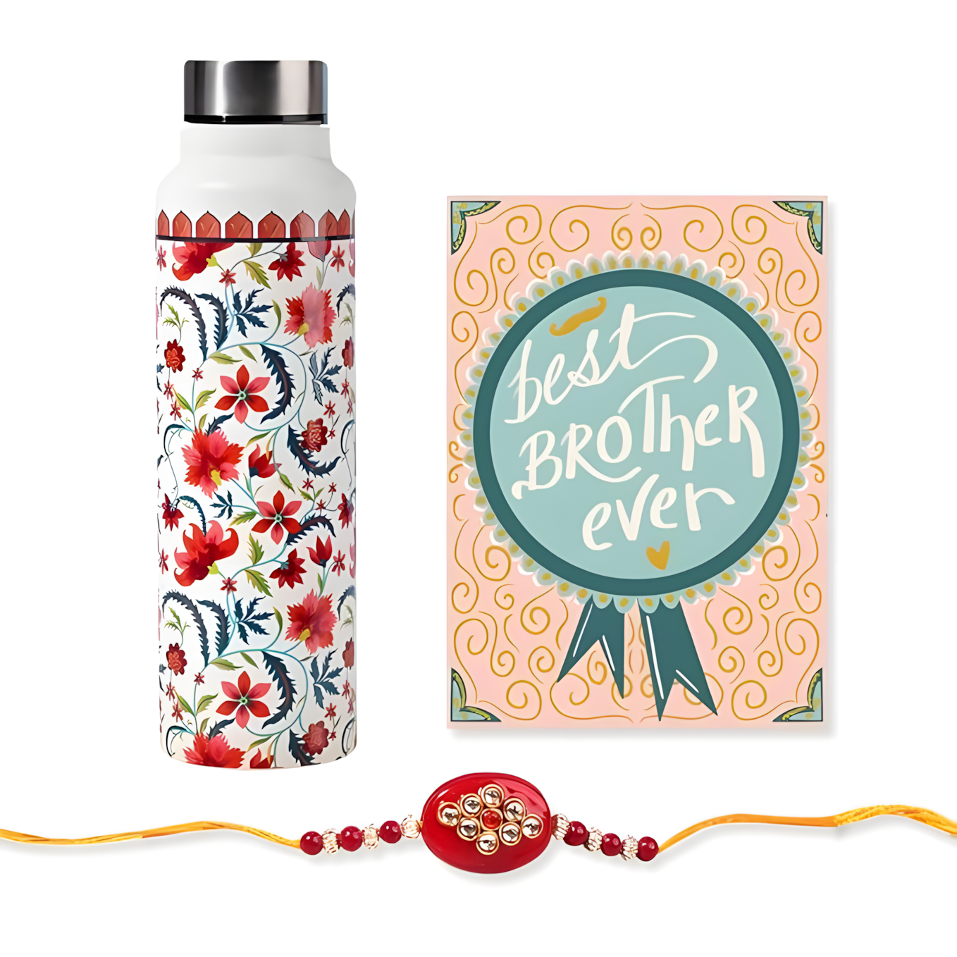 Happening Hippo Rakhi Combo – Bottle, Rakhi & Card (Royal)