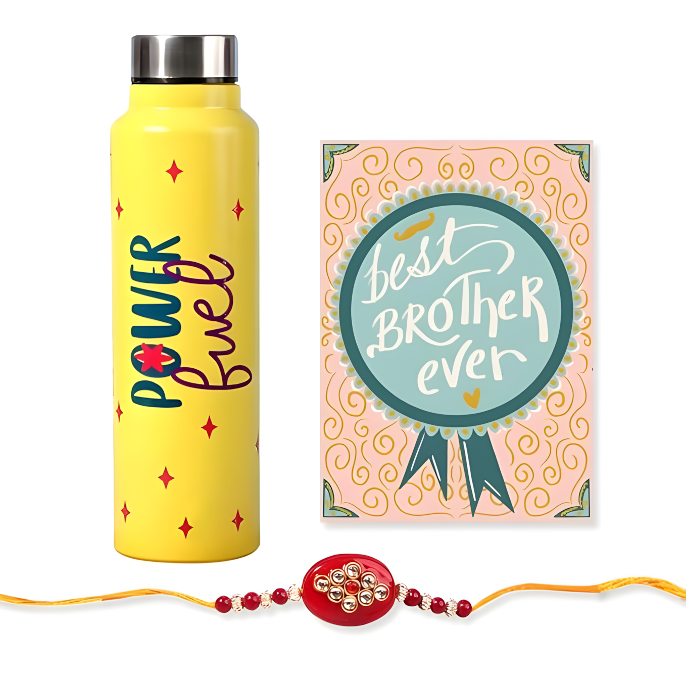 Happening Hippo Rakhi Combo – Bottle, Rakhi & Card (Power Fuel)