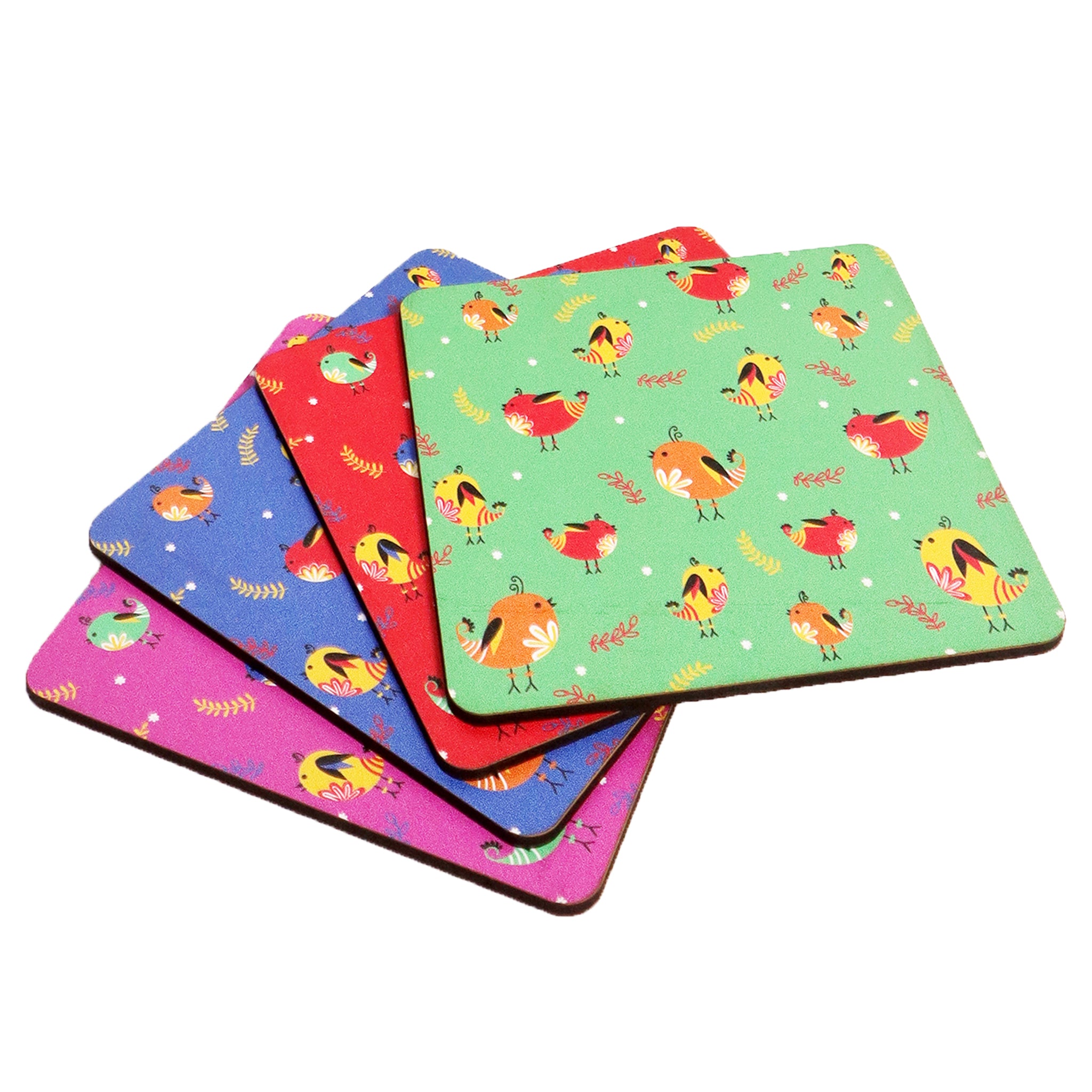 Bird Party Coaster- Set of 4