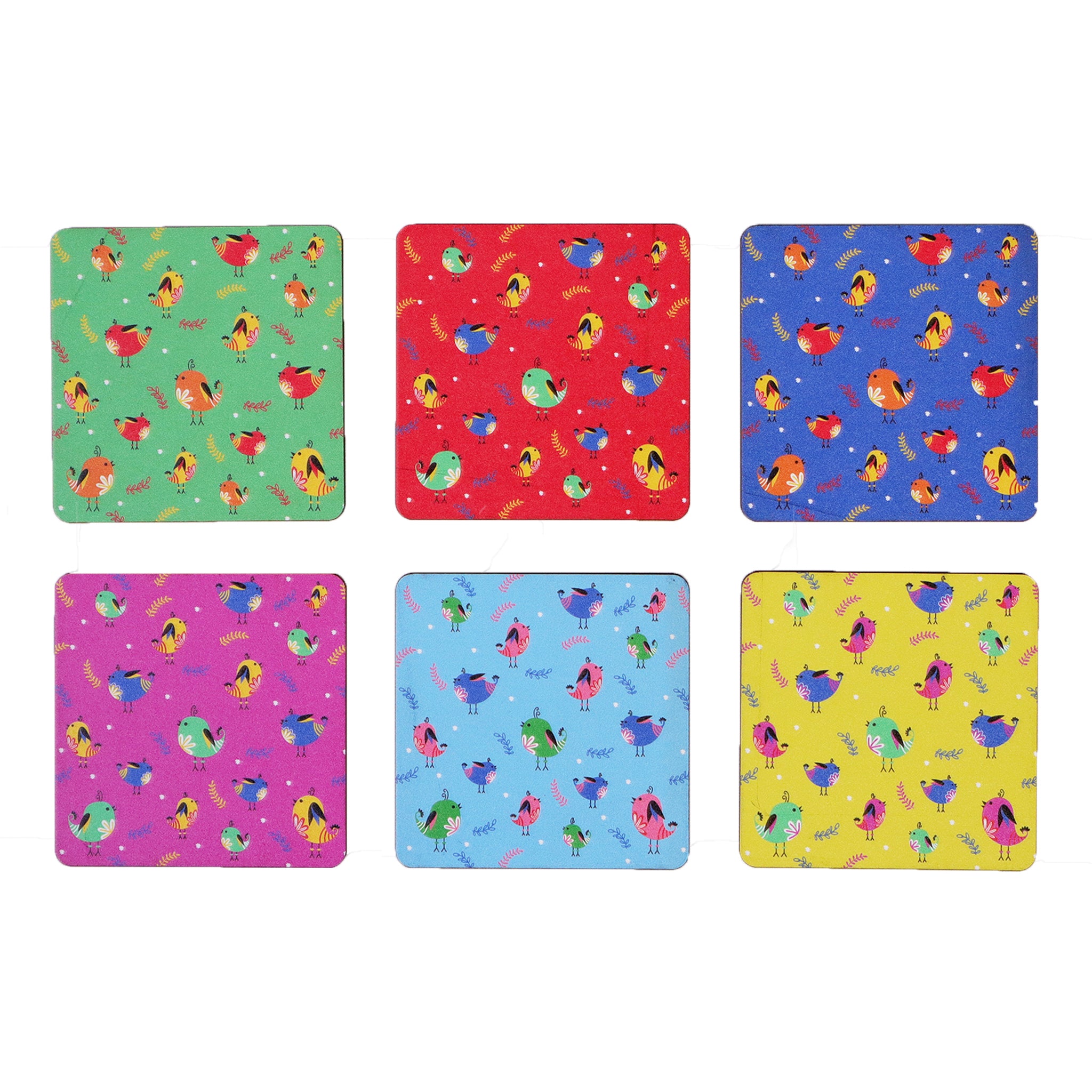 Bird Gathering Coaster- Set of 6