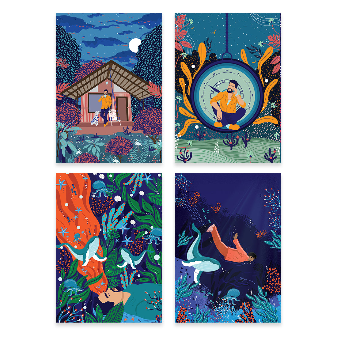 Dreaming Man - Set of 4 A3 posters