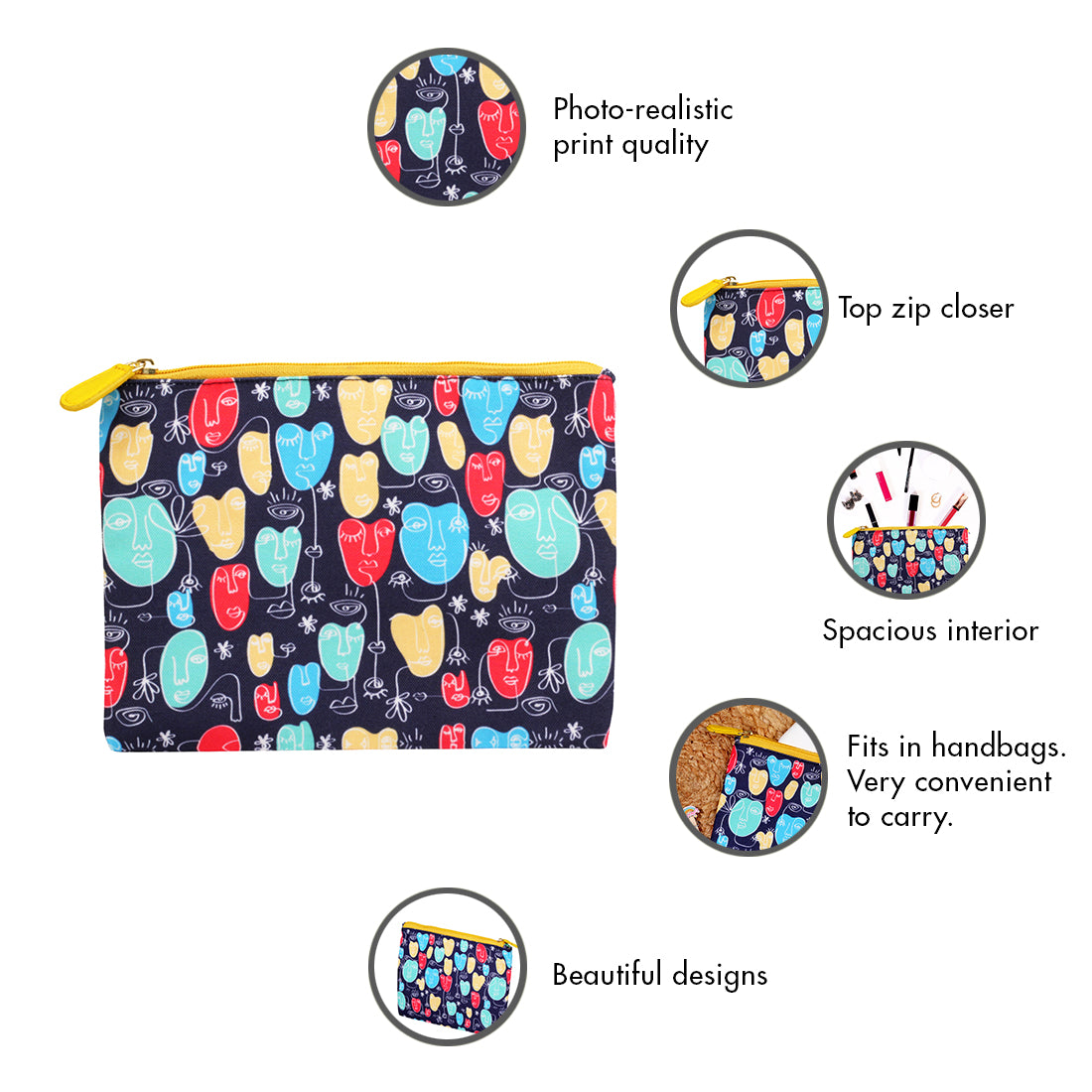 pouches,pouches for women,ladies pouch,pouch bag small,pouch bag for ladies,cotton pouches,women's makeup bag,womens pouch,zipper purse,travel pouch,travel pouch for women,happening hippo pouches