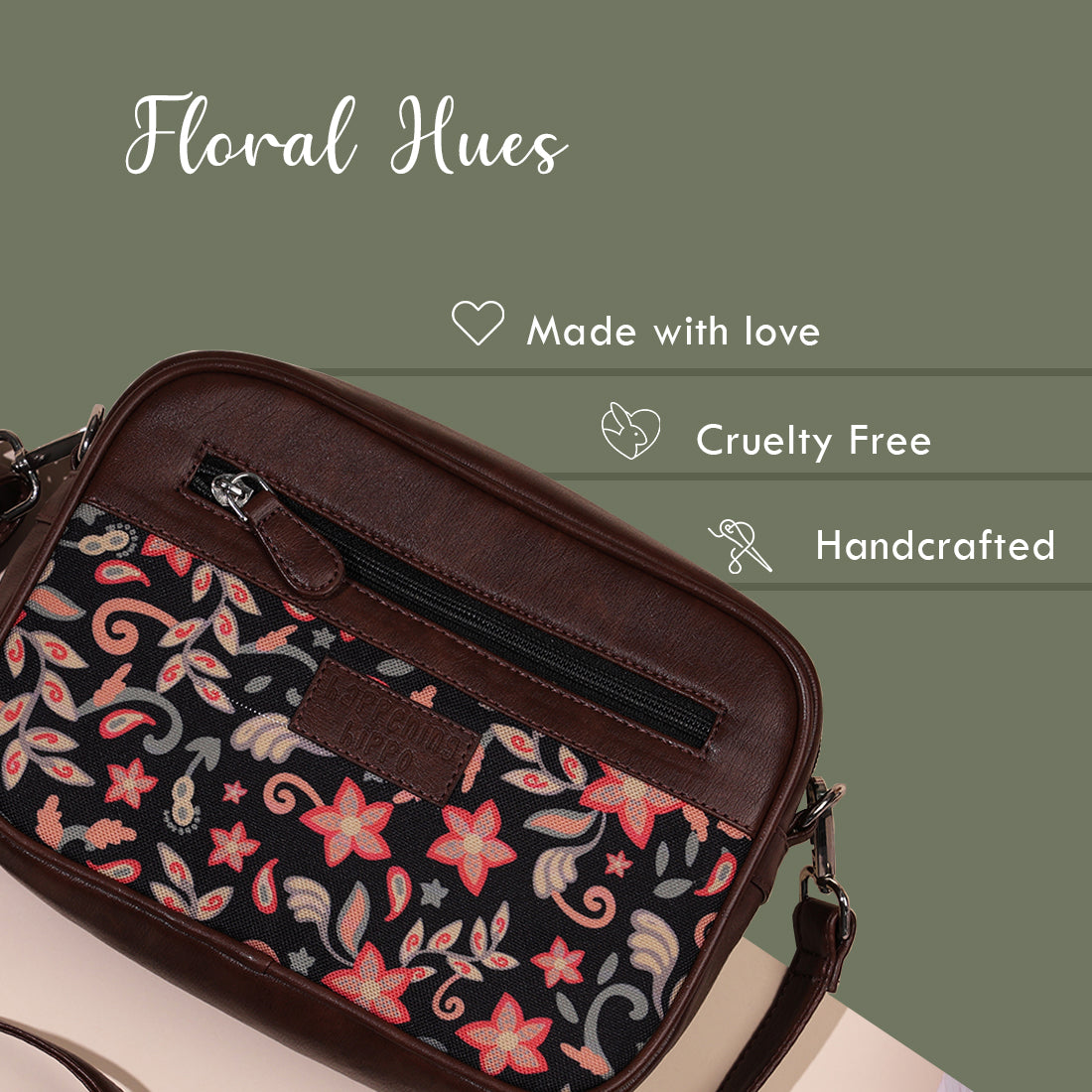 Floral Hues Rectangular Sling Bag