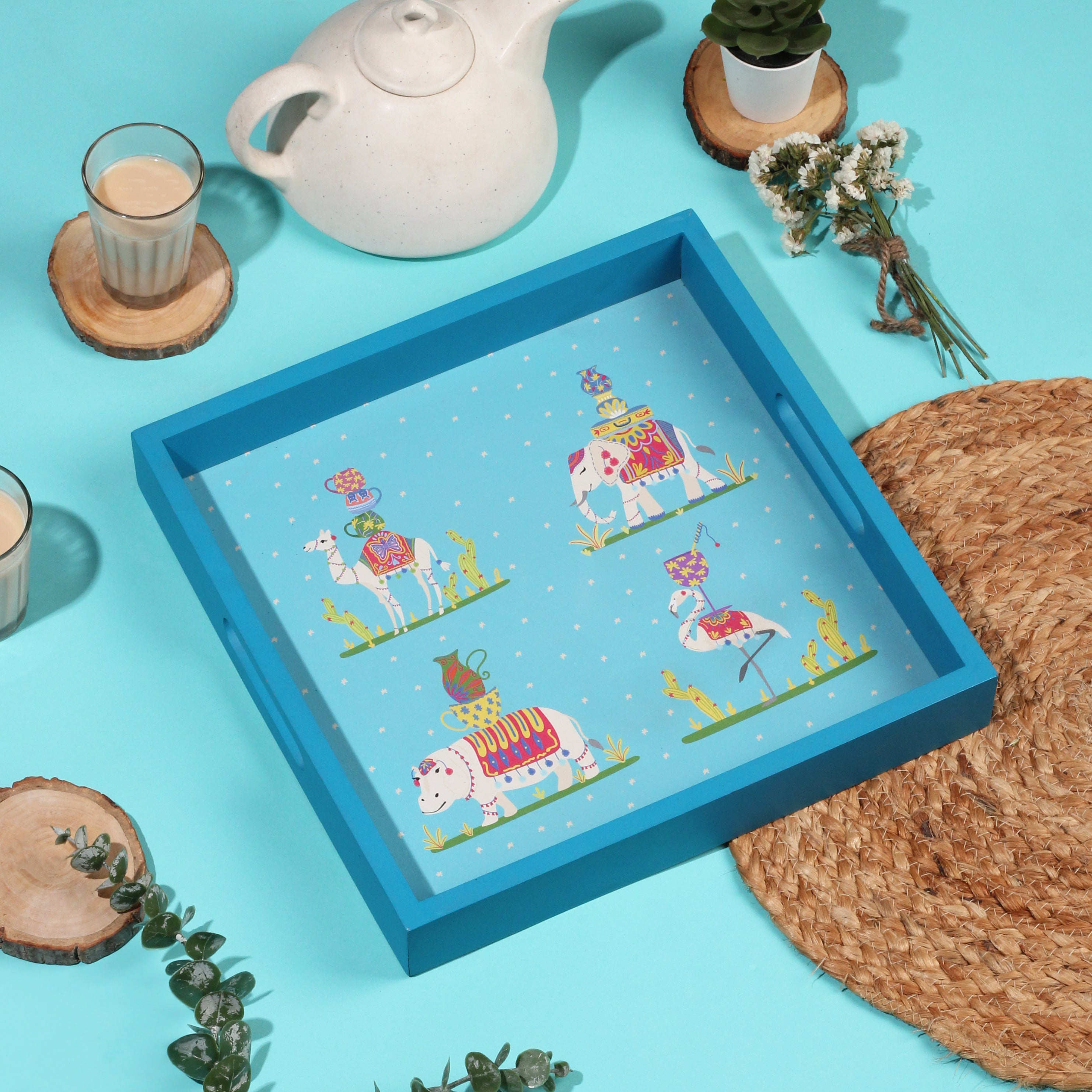 Animal Party Blue Tray