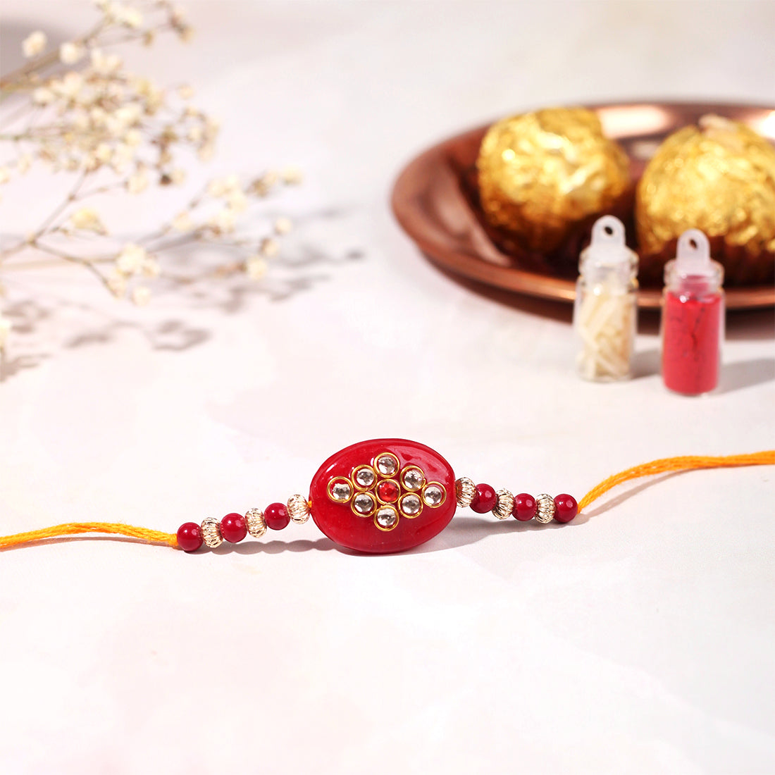 Red Rakhi with Best Brother Card