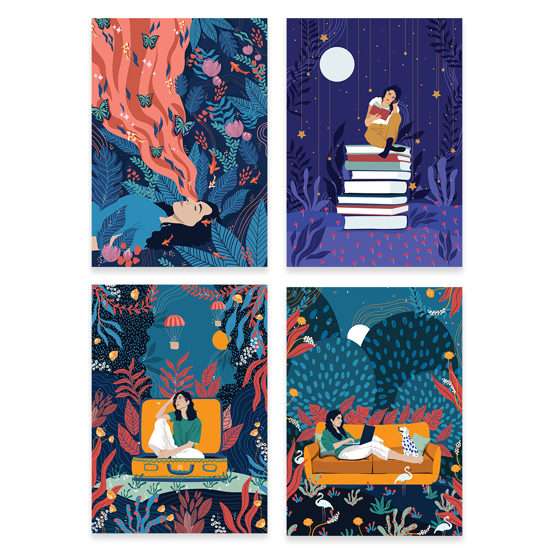 Dreaming Woman - Set of 4 A3 posters