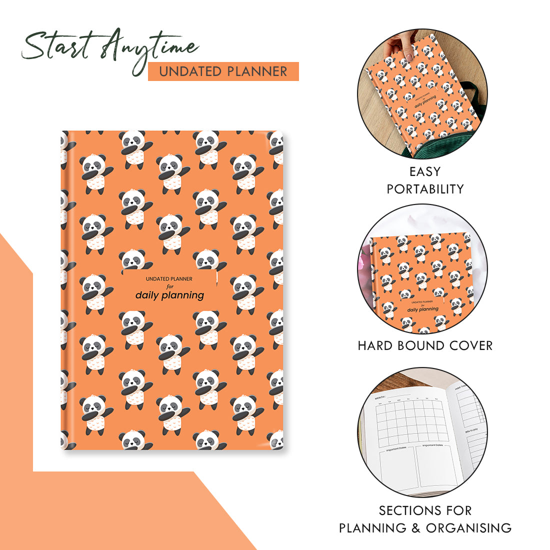 Panda Undated Planner - 12 Months