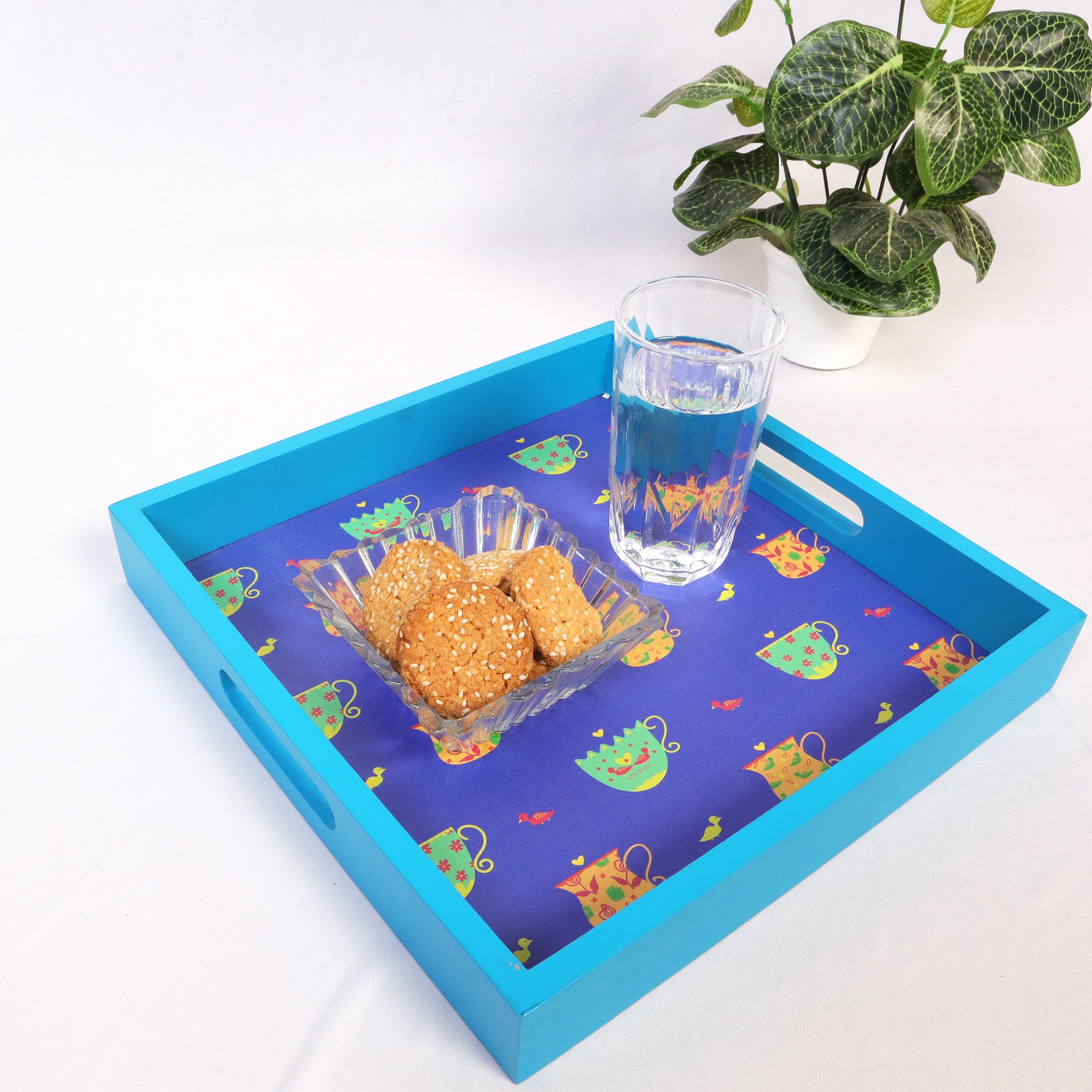 Tea Party Blue Tray