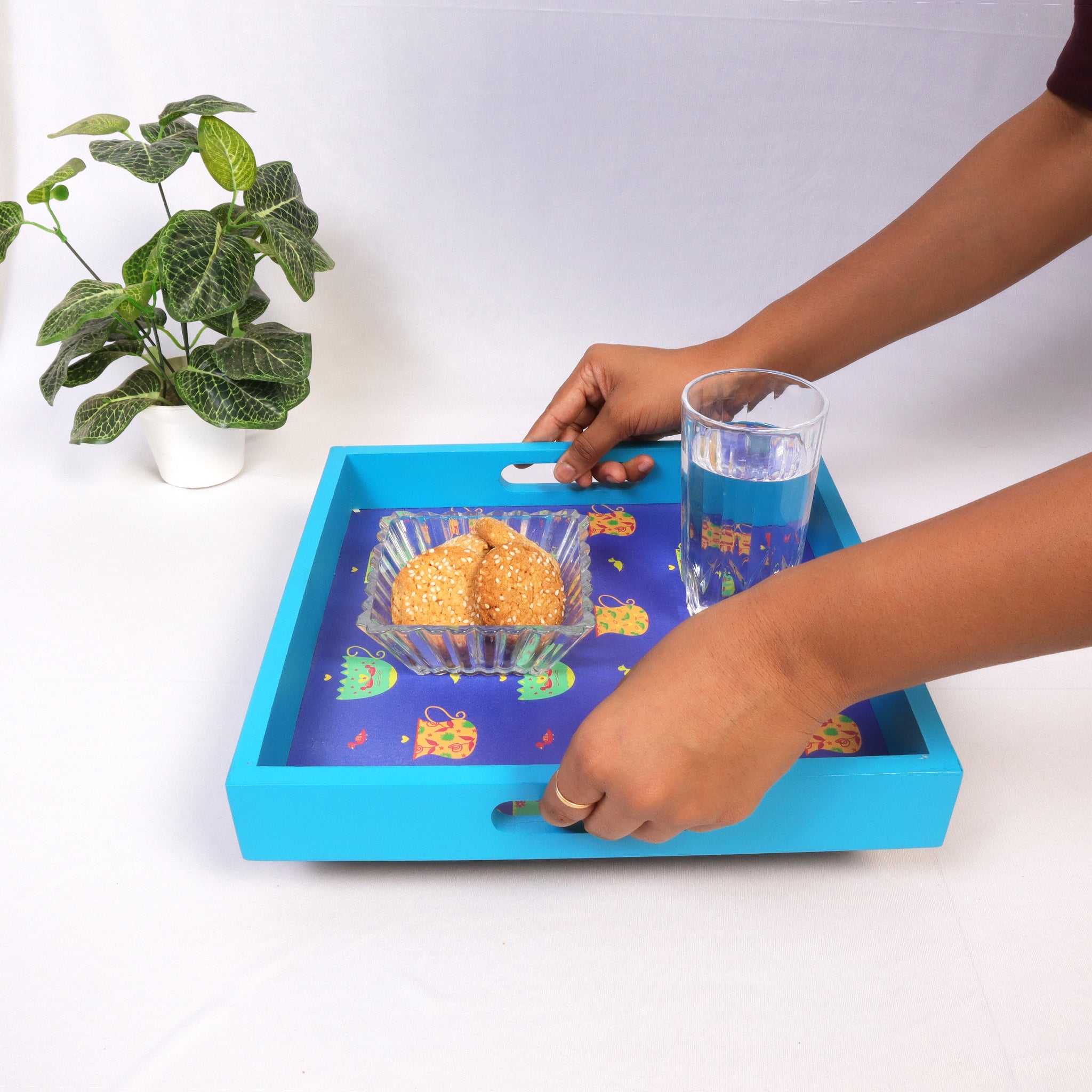 Tea Party Blue Tray