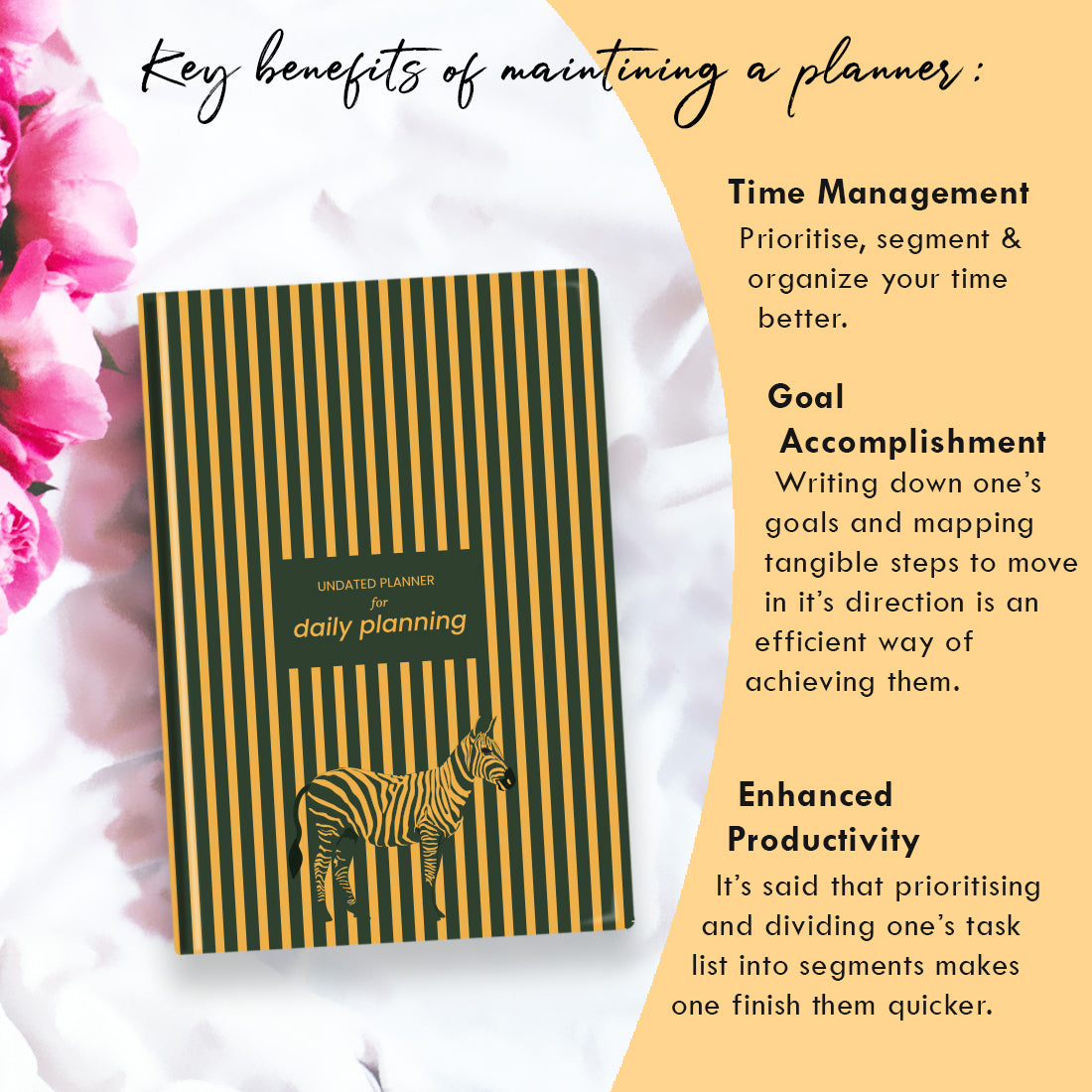 Yellow Zebra Undated Planner - 12 Months